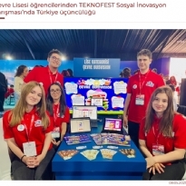 Çevre Lisesi öğrencilerinden TEKNOFEST Sosyal İnovasyon Yarışması’nda Türkiye üçüncülüğü